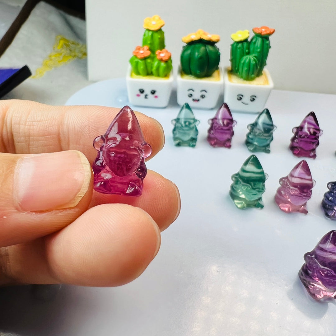 Mini Fluorite dwarf Carving Gemstone carving crystal carving