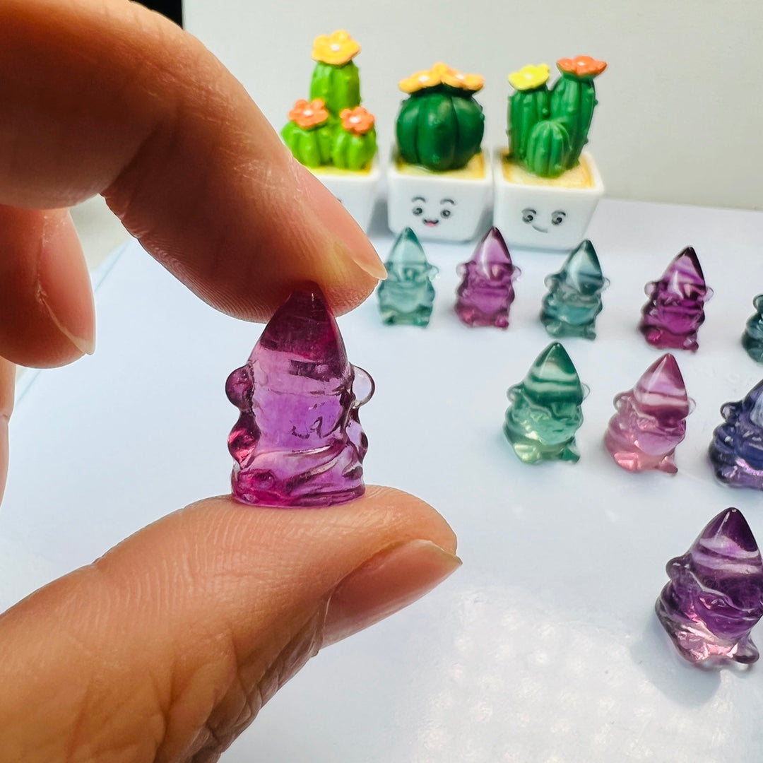 Mini Fluorite dwarf Carving Gemstone carving crystal carving