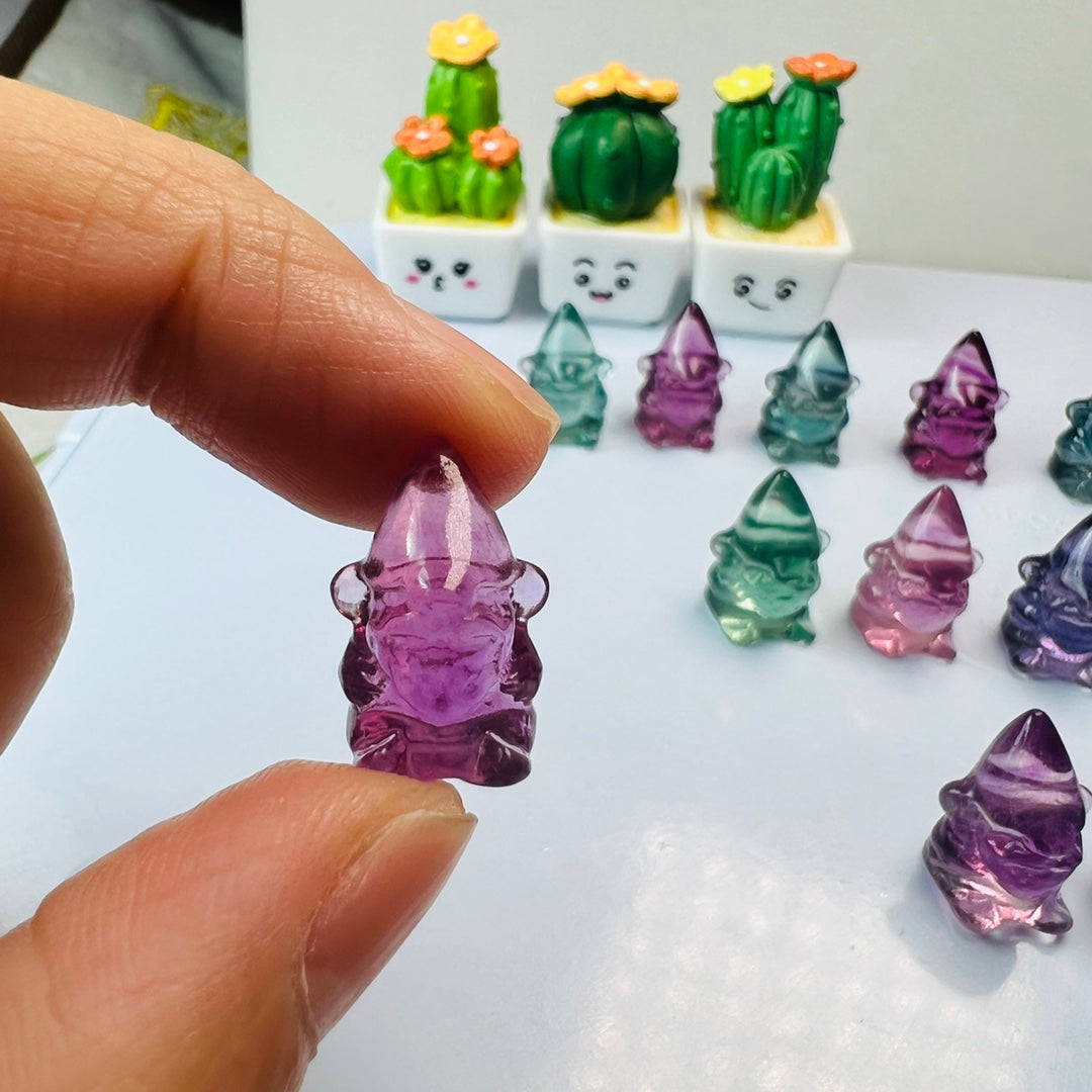 Mini Fluorite dwarf Carving Gemstone carving crystal carving