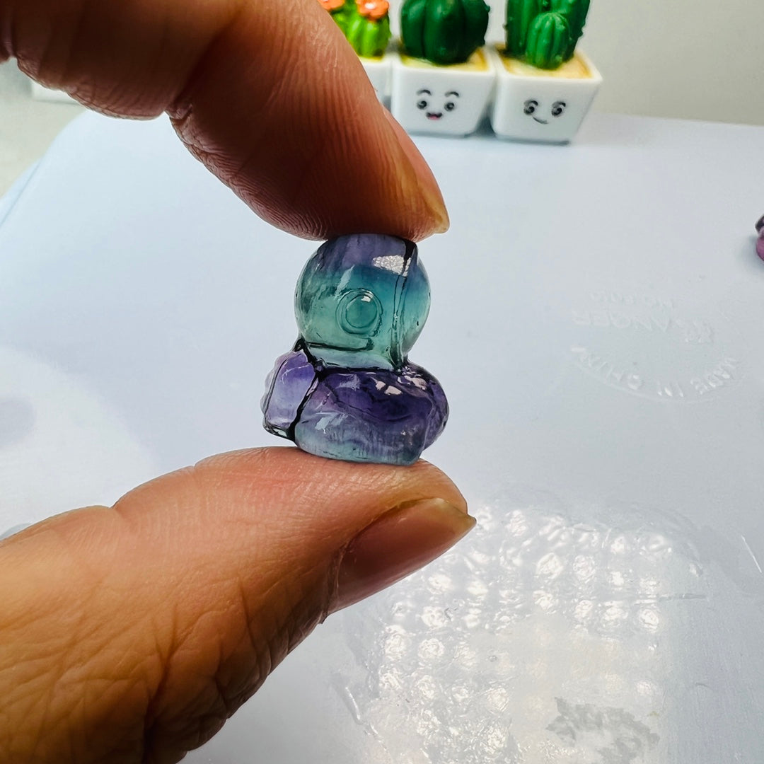 Mini Fluorite astronaut Carving Gemstone carving crystal carving