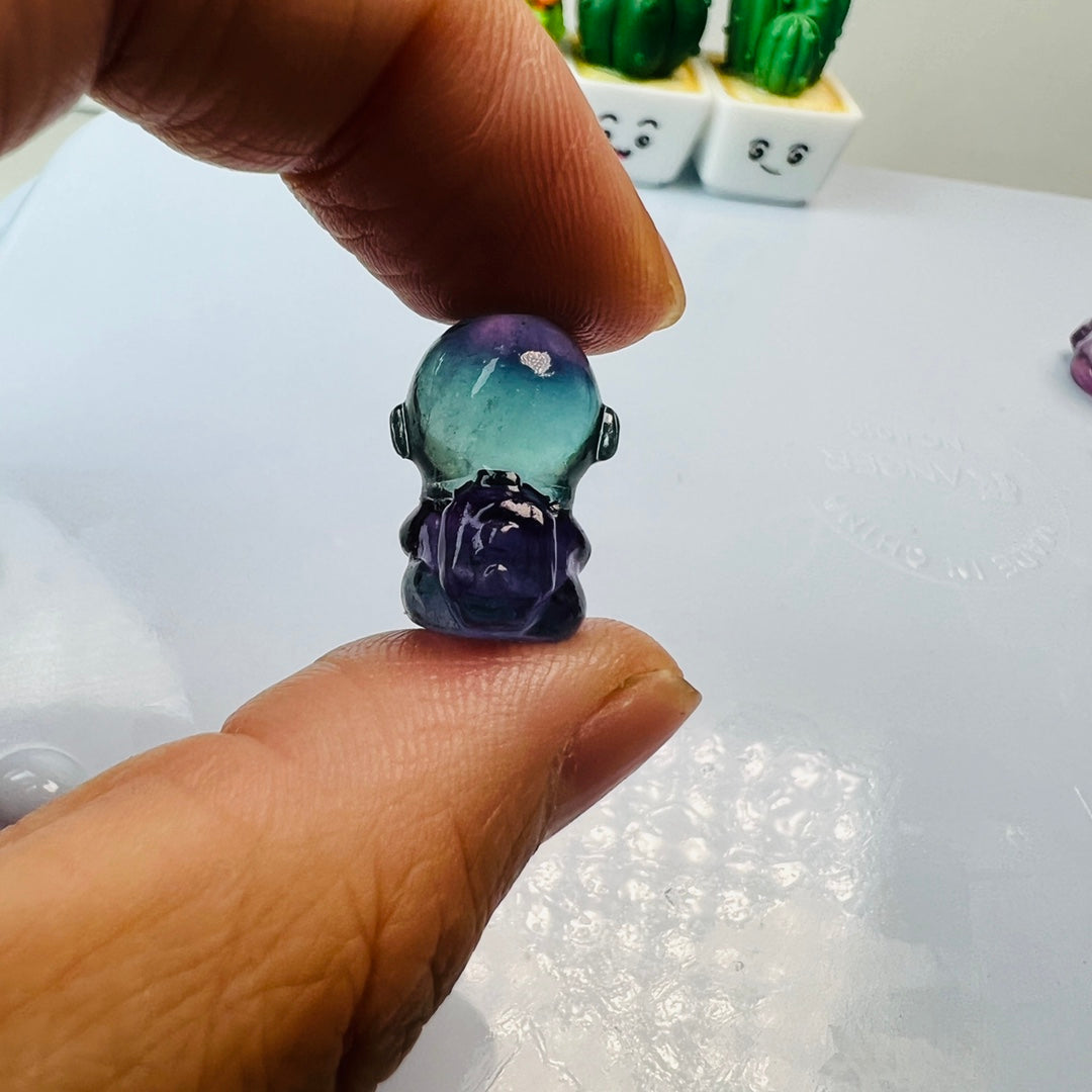 Mini Fluorite astronaut Carving Gemstone carving crystal carving