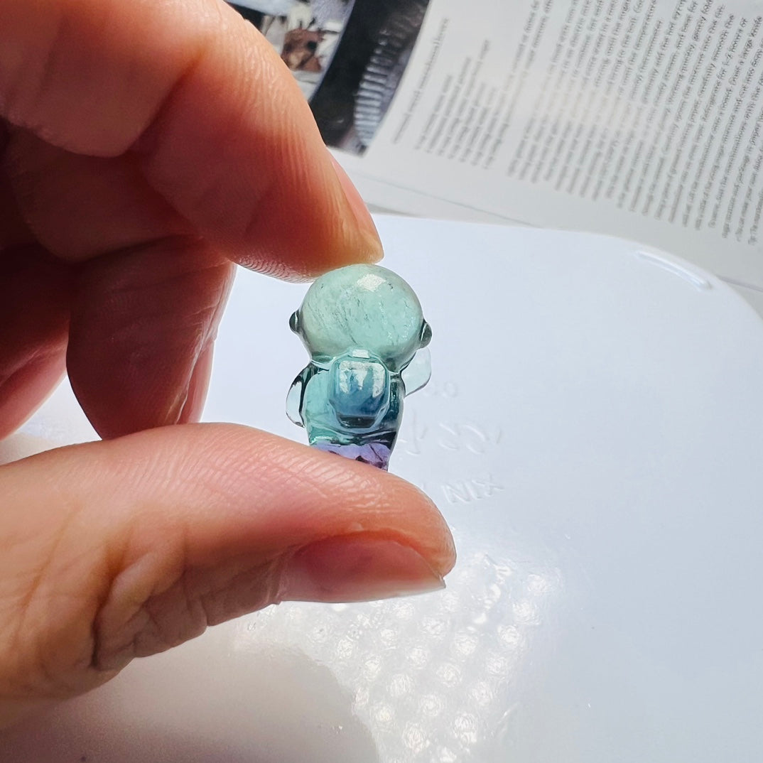 Mini Fluorite Astronaut Carving Gemstone carving crystal carving