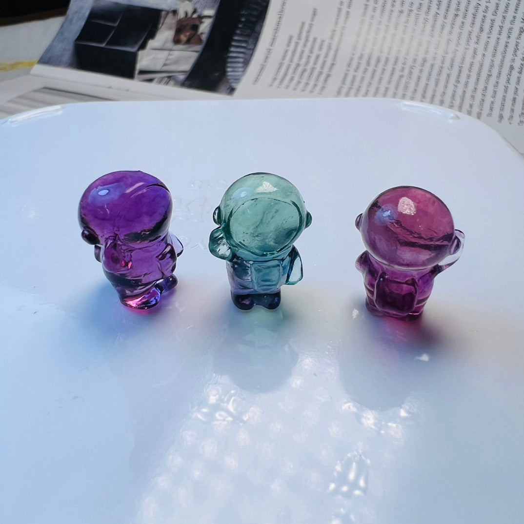 Mini Fluorite Astronaut Carving Gemstone carving crystal carving