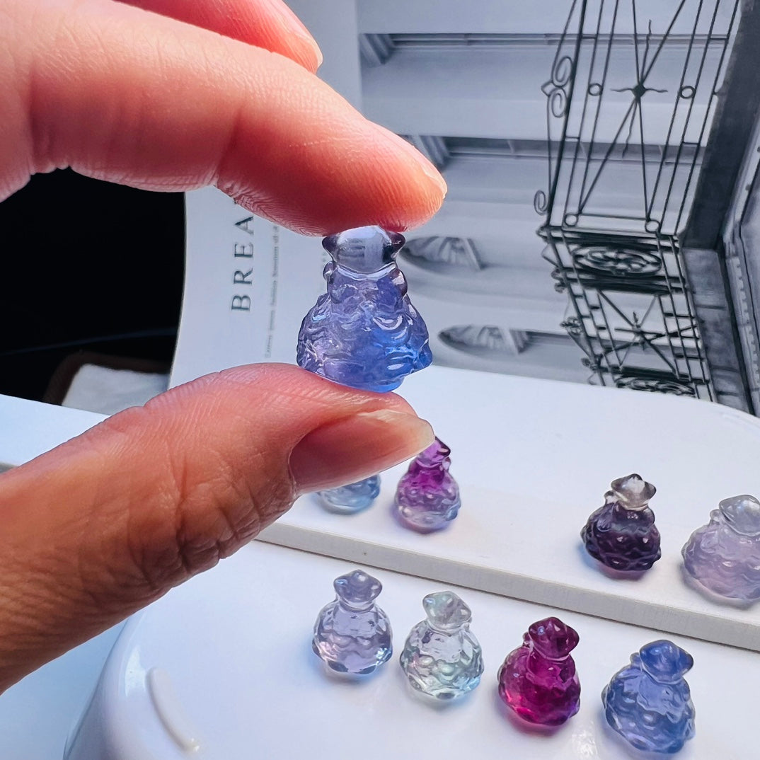 Mini Fluorite Christmas tree Carving crystal carving