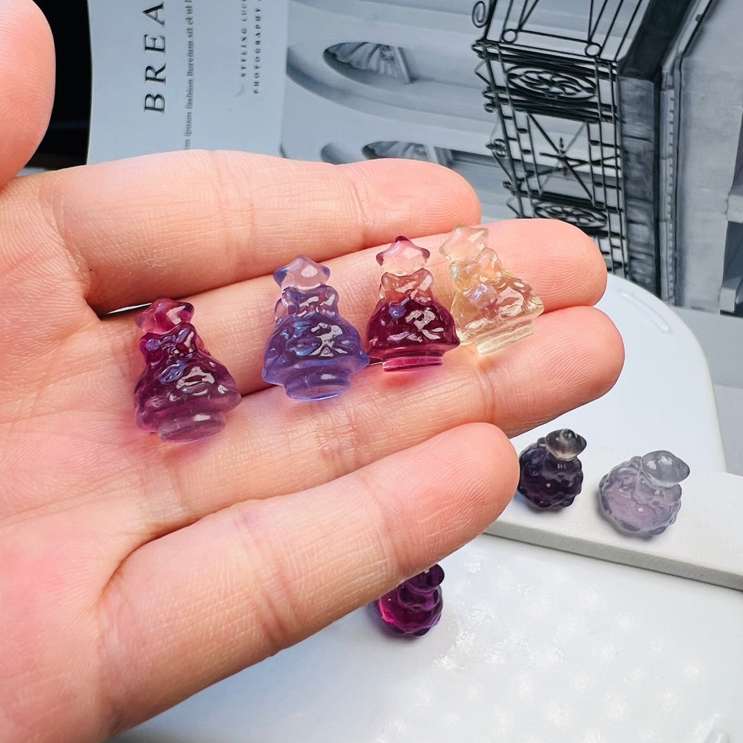 Mini Fluorite Christmas tree Carving crystal carving