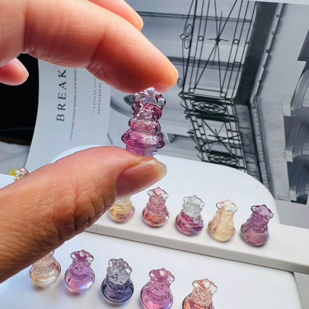 Mini Fluorite Christmas tree Carving crystal carving