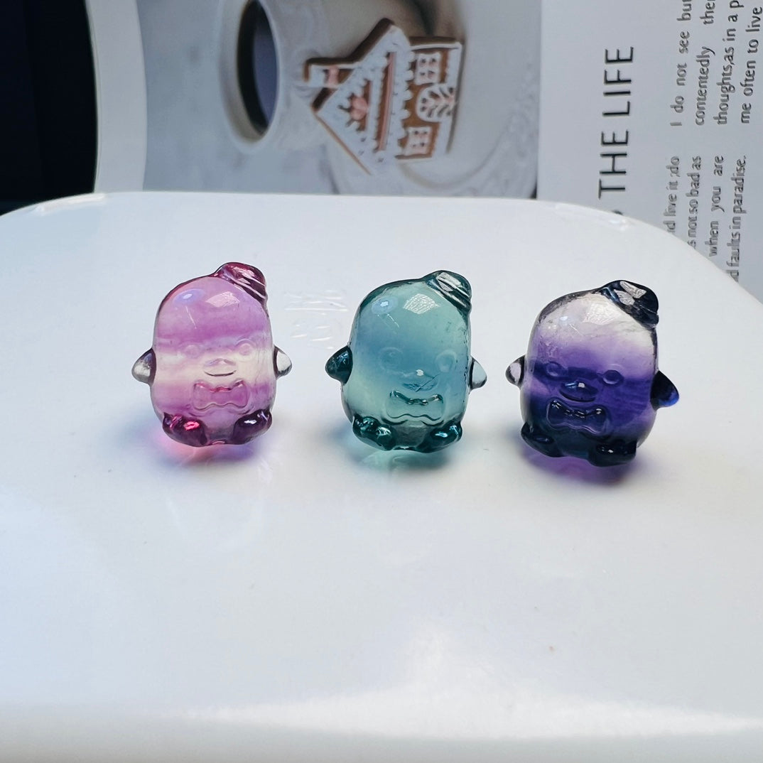 Mini Fluorite Sanrio Tuxedosam Carving crystal carving