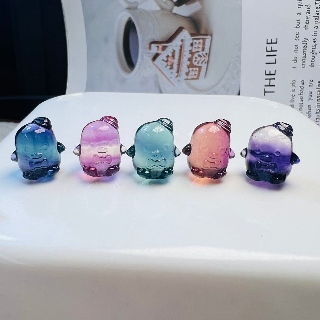 Mini Fluorite Sanrio Tuxedosam Carving crystal carving