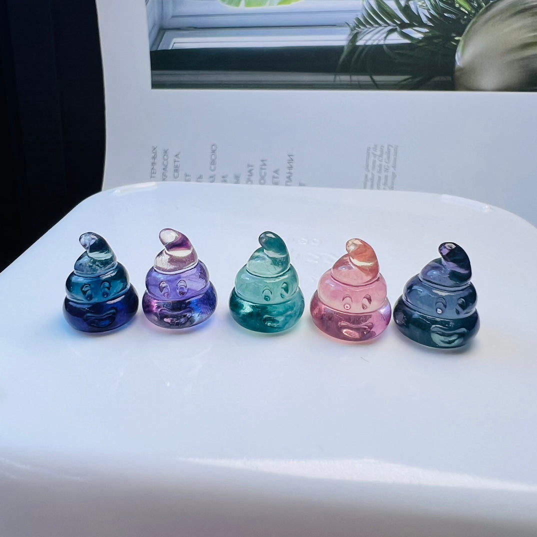 Mini Fluorite Halloween Carving crystal carving