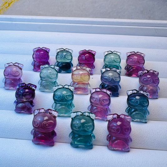 Mini Fluorite Sanrio Badtz-Maru Carving crystal carving