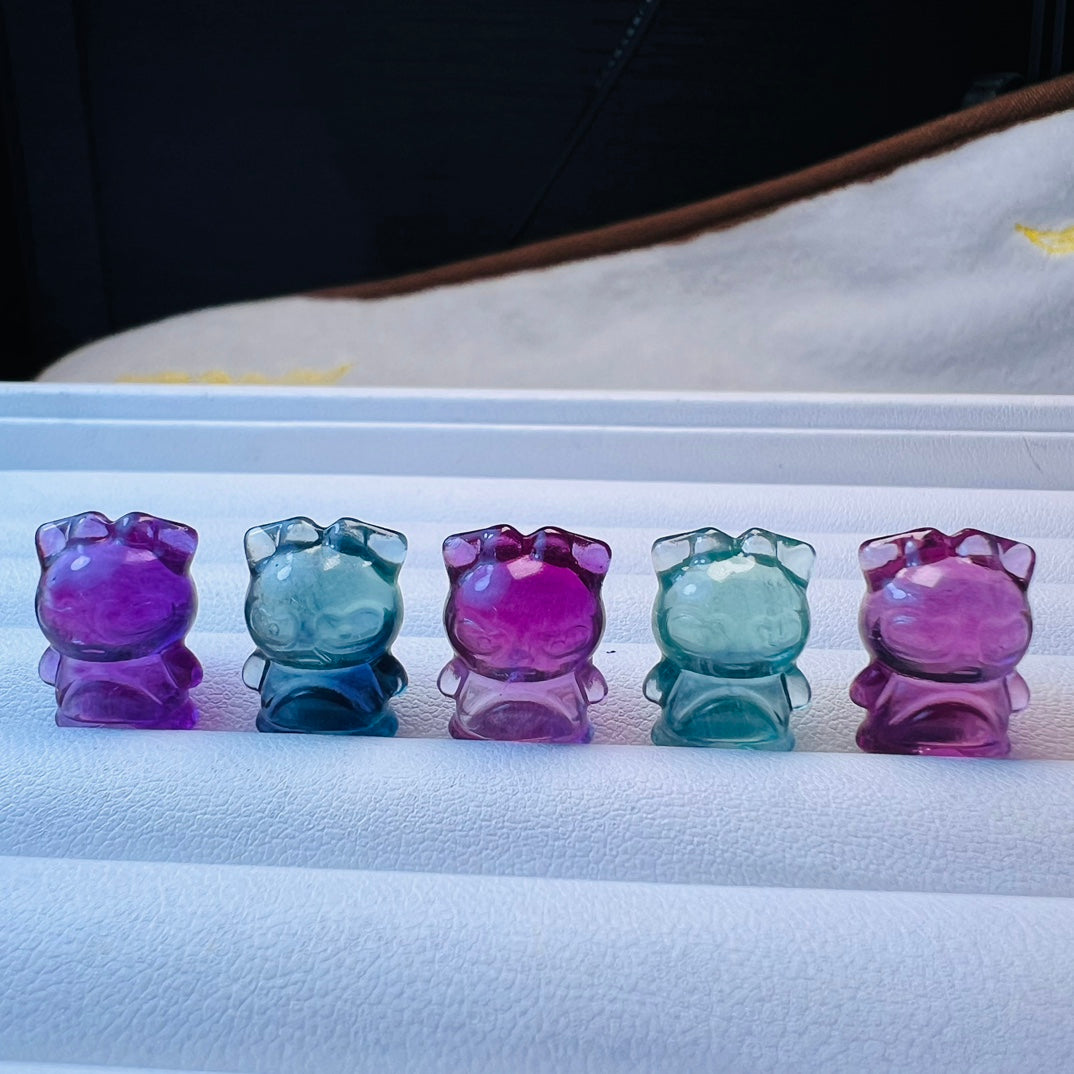 Mini Fluorite Sanrio Badtz-Maru Carving crystal carving