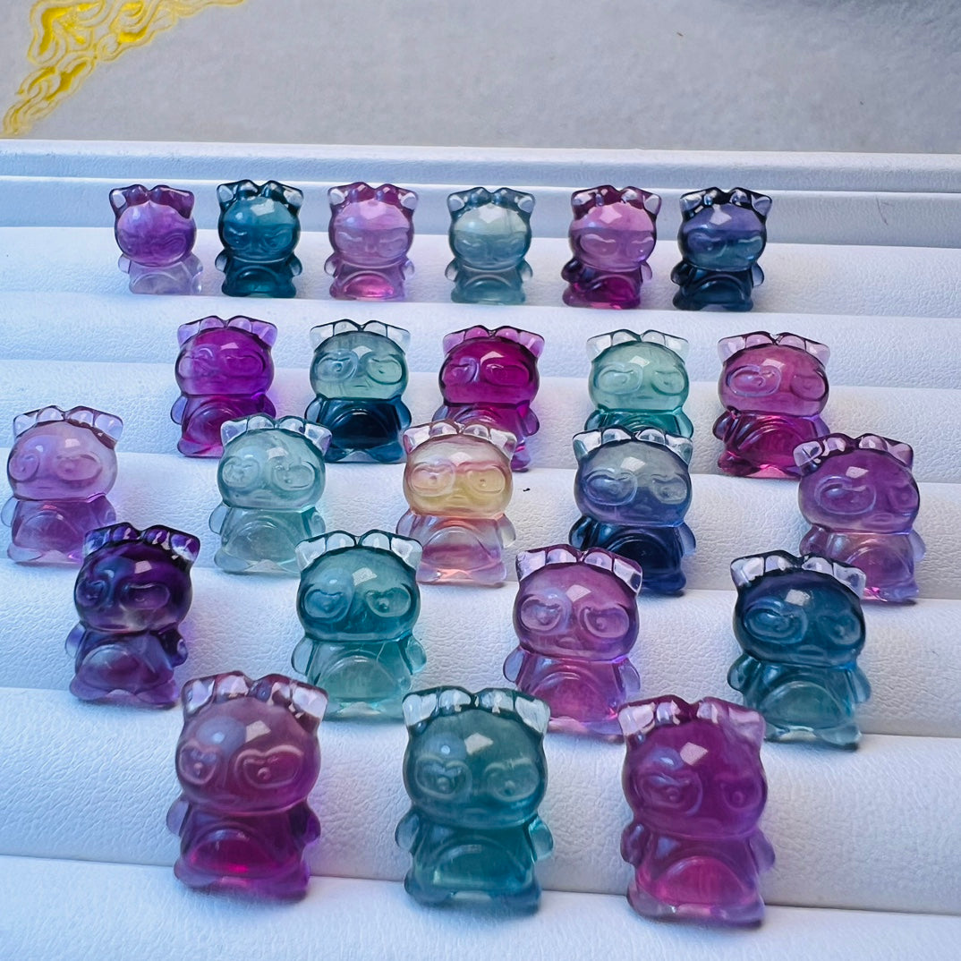 Mini Fluorite Sanrio Badtz-Maru Carving crystal carving