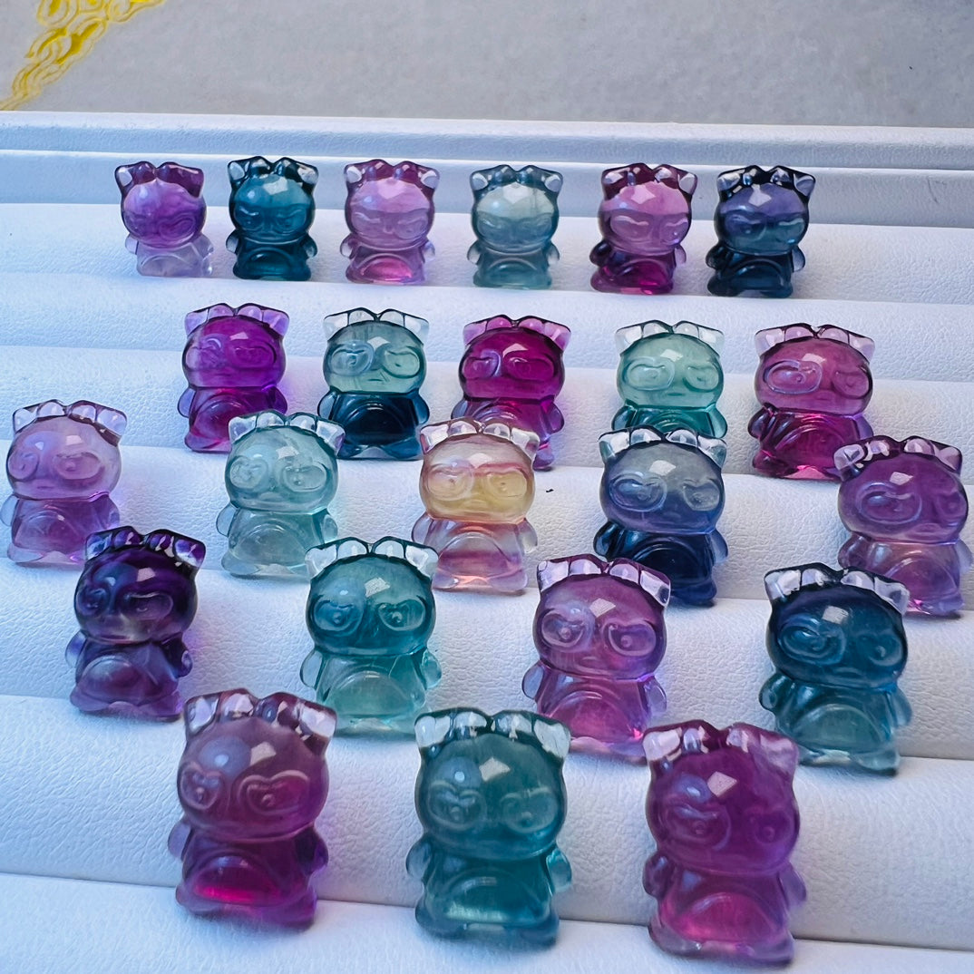 Mini Fluorite Sanrio Badtz-Maru Carving crystal carving