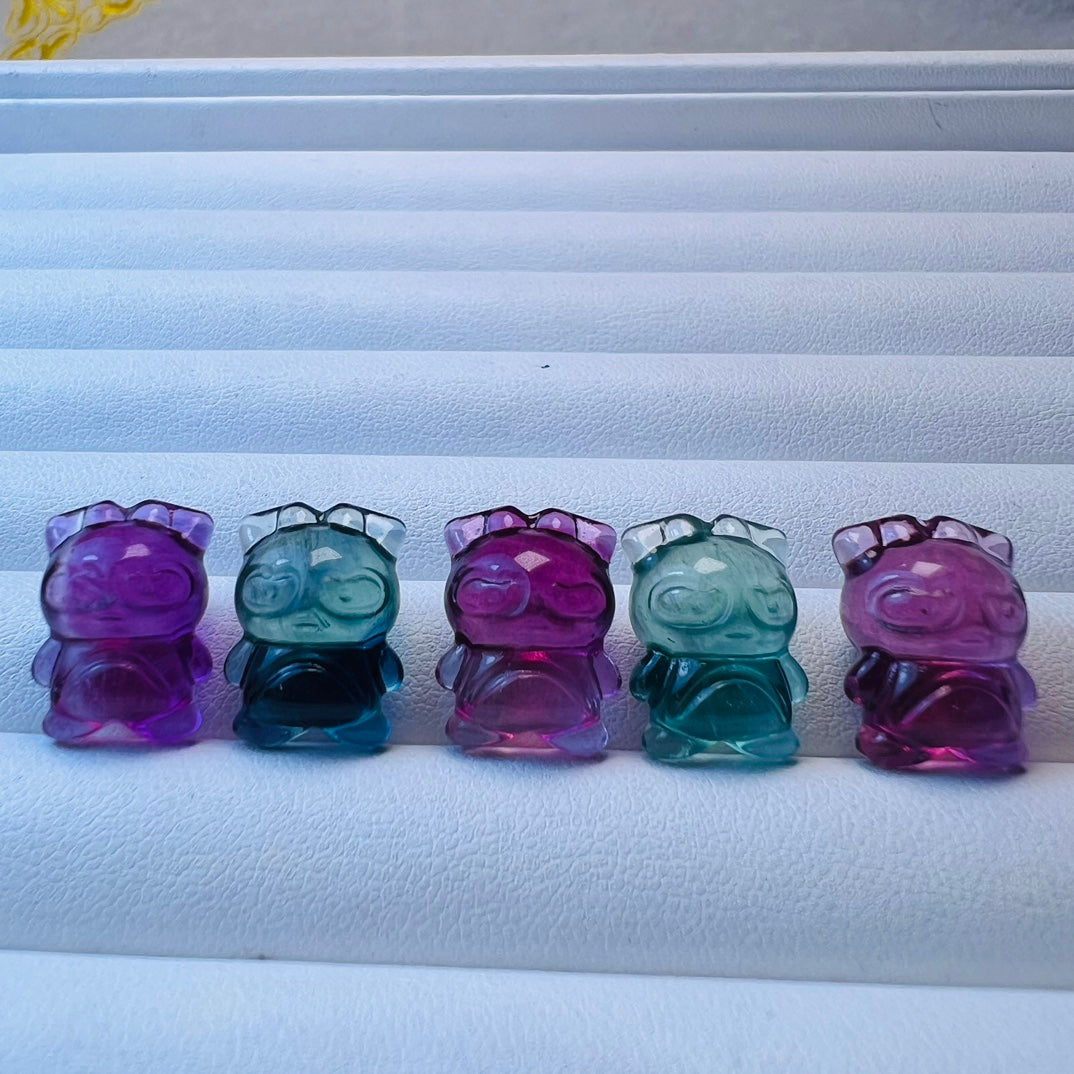 Mini Fluorite Sanrio Badtz-Maru Carving crystal carving