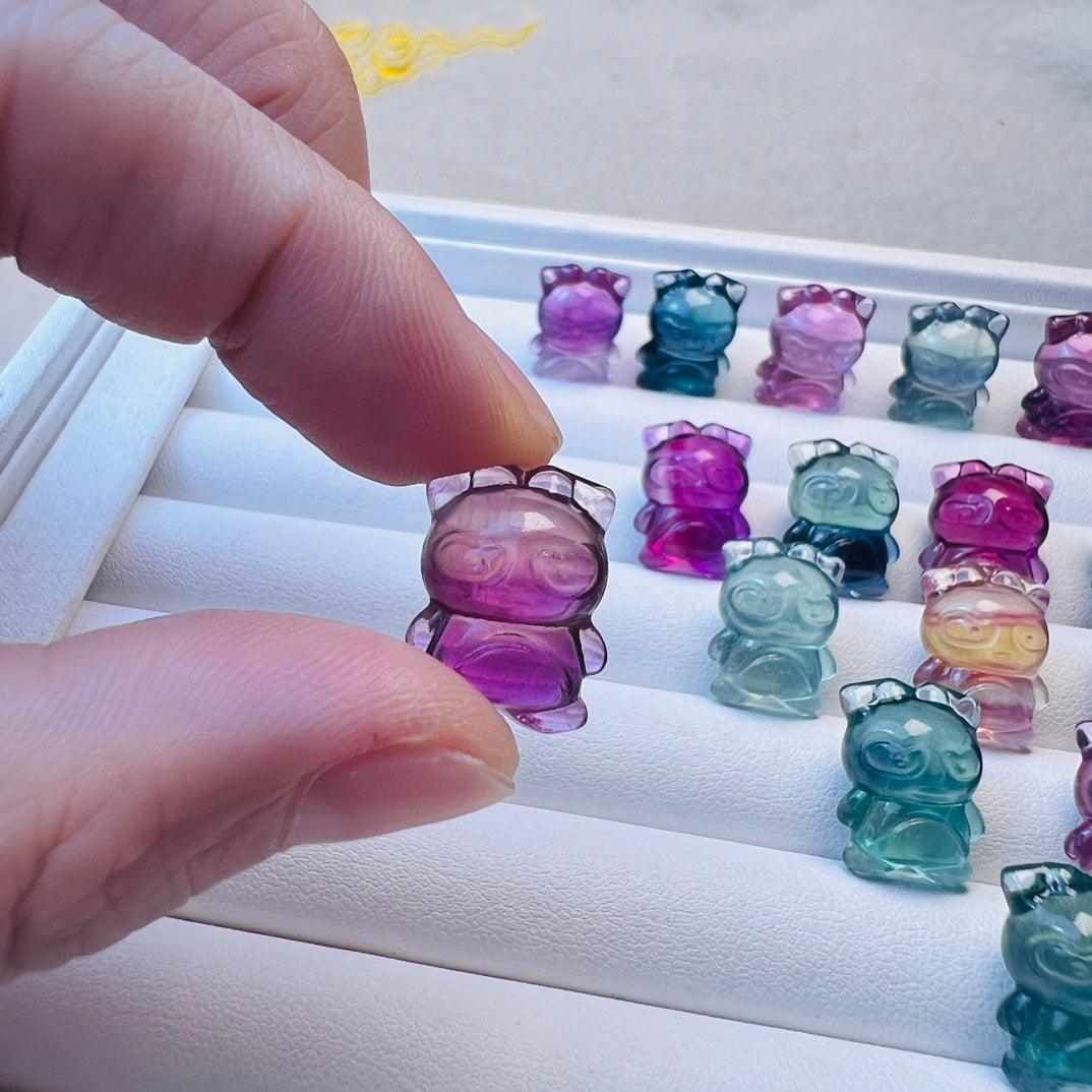 Mini Fluorite Sanrio Badtz-Maru Carving crystal carving