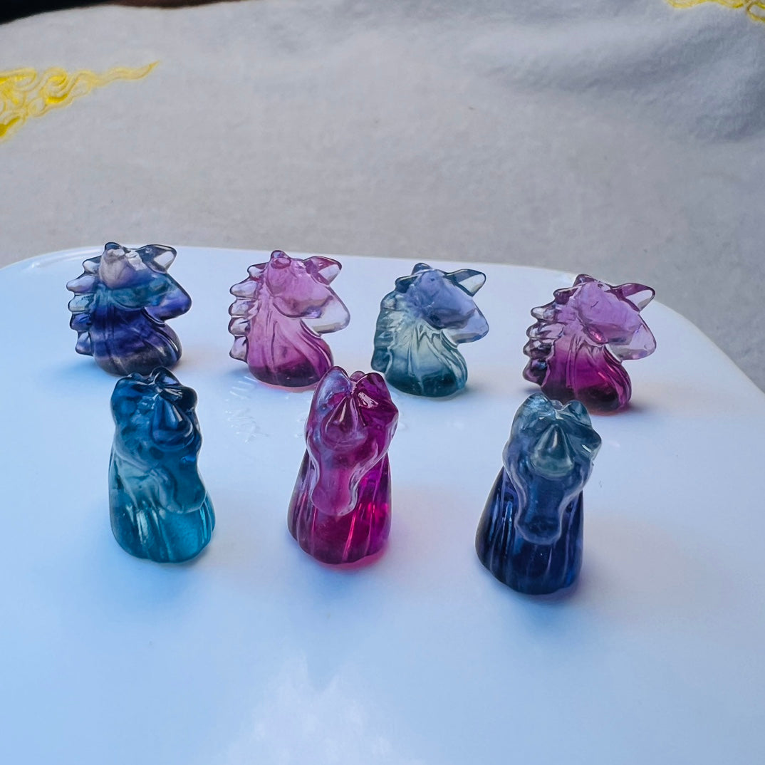 Mini Fluorite unicorn Carving crystal carving