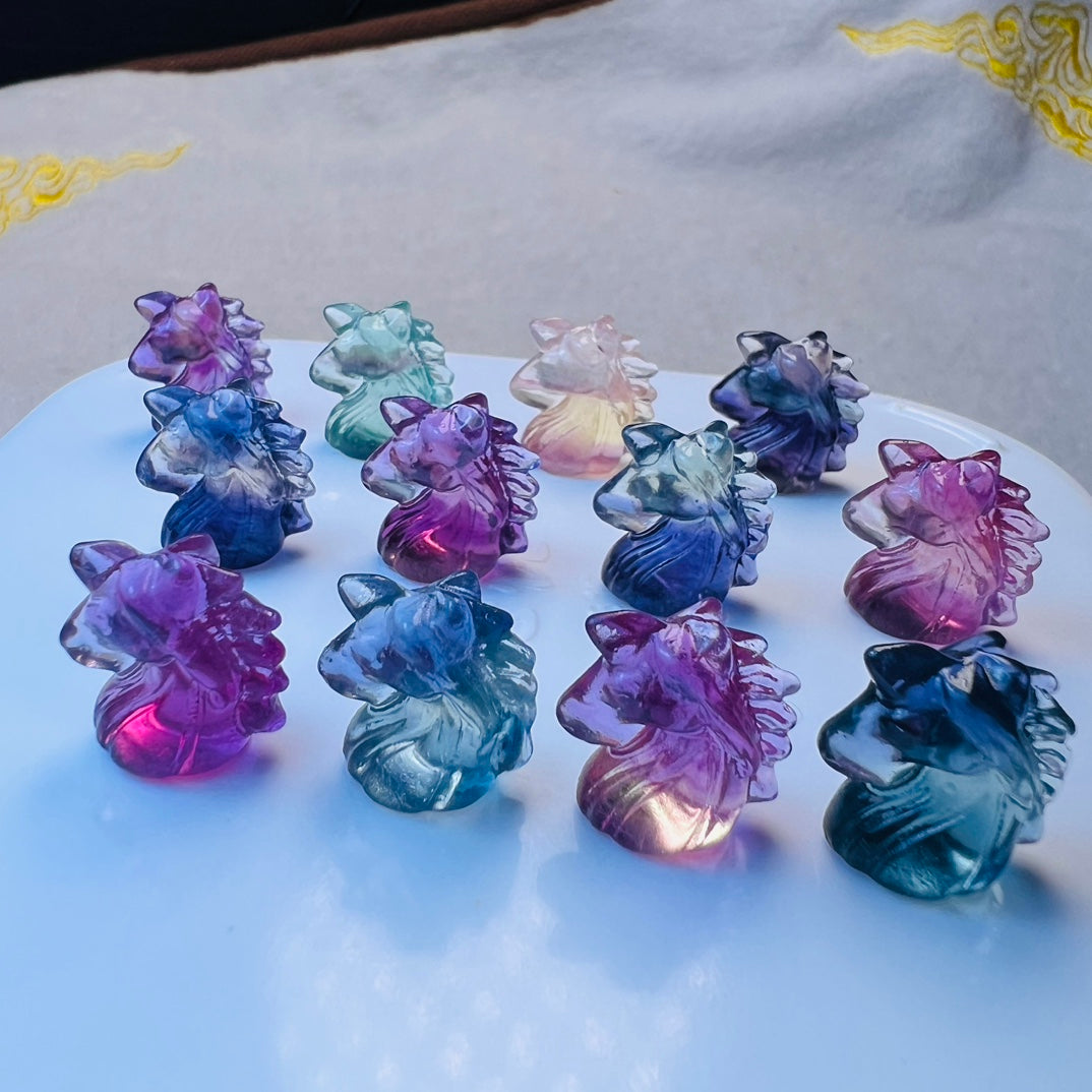 Mini Fluorite unicorn Carving crystal carving