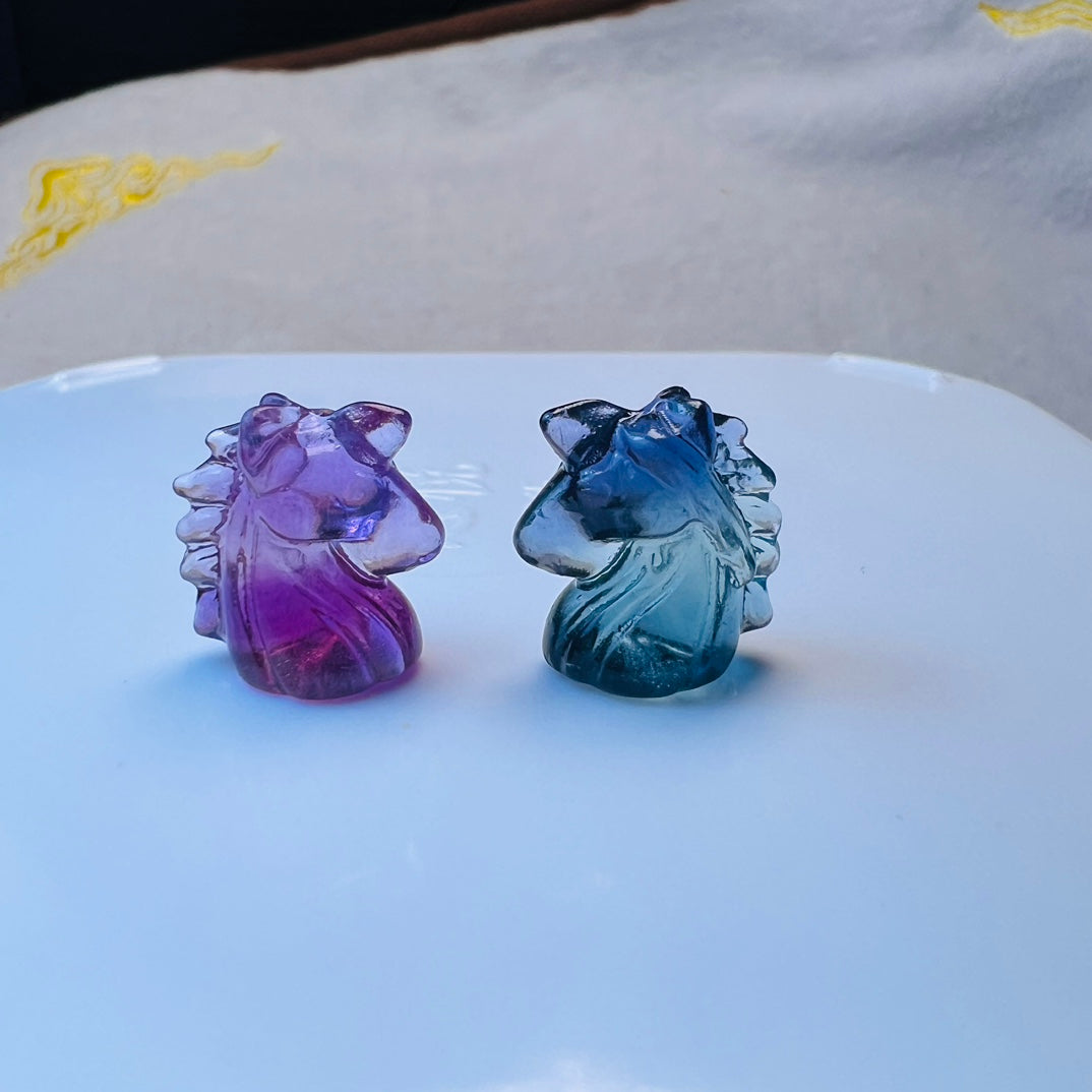 Mini Fluorite unicorn Carving crystal carving