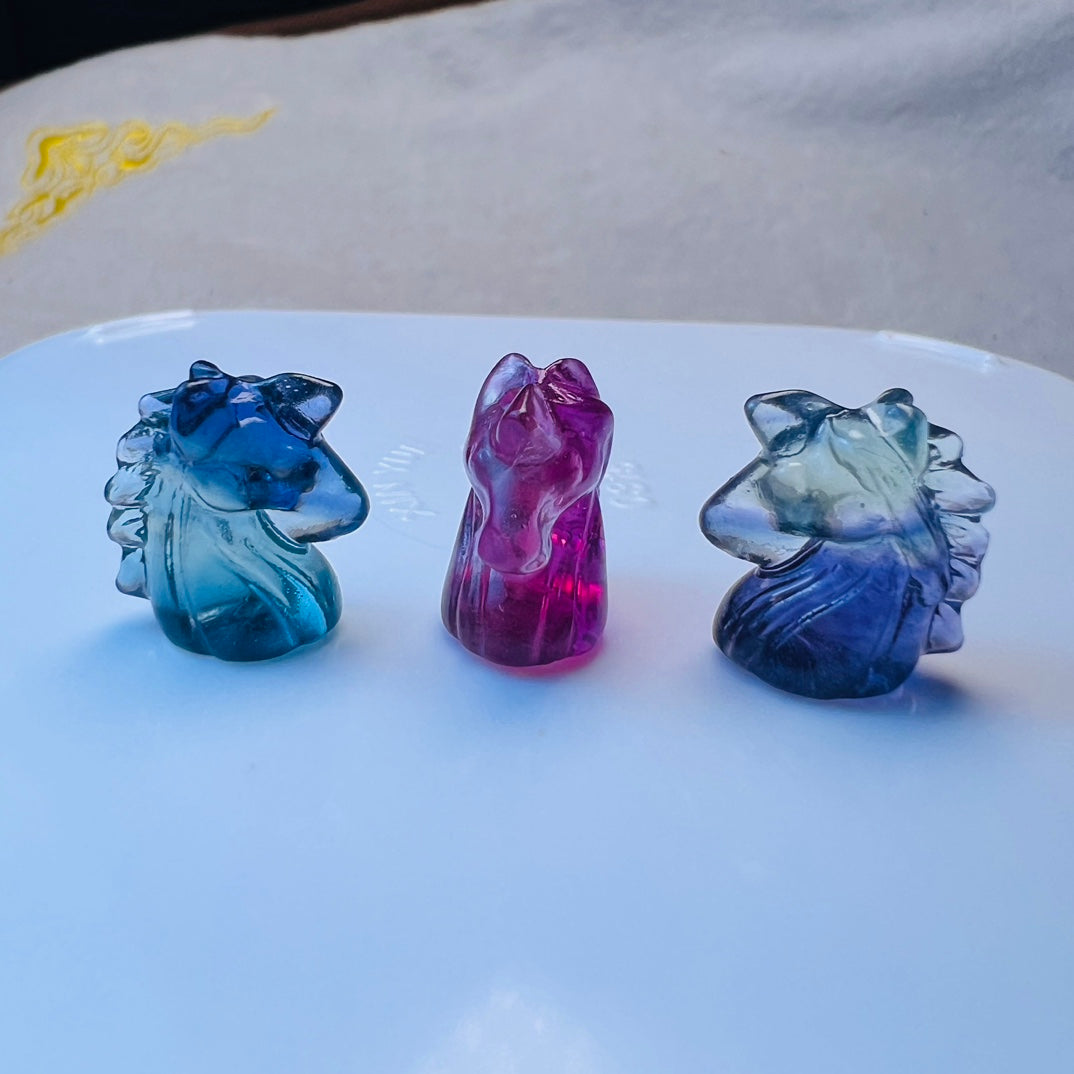 Mini Fluorite unicorn Carving crystal carving