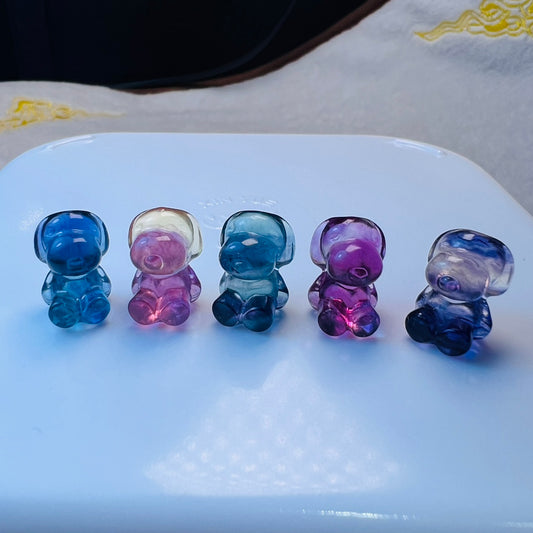 Mini Fluorite Snoopy Carving crystal carving