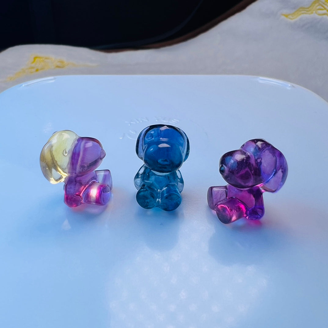 Mini Fluorite Snoopy Carving crystal carving