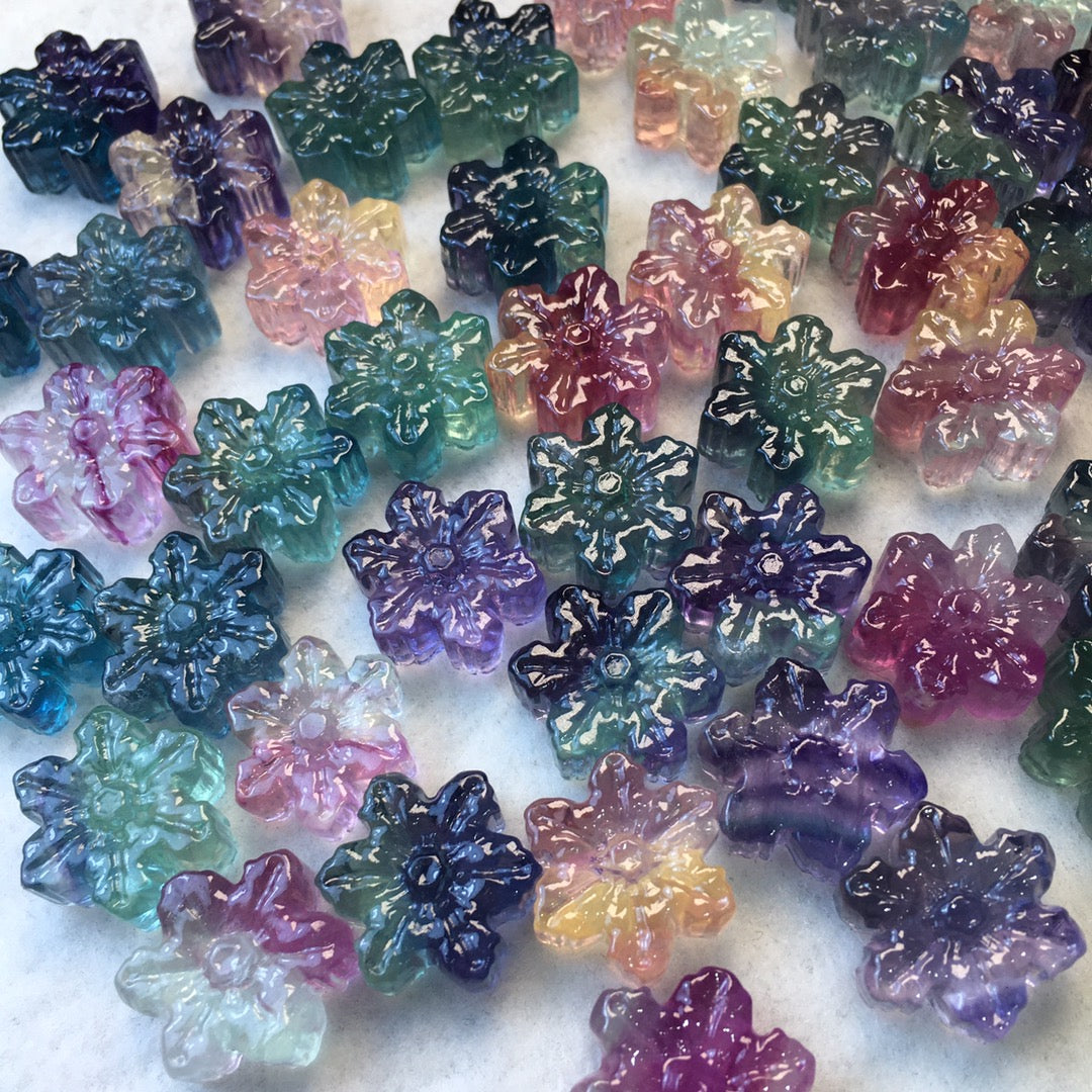 Mini Fluorite snowflake Carving crystal carving