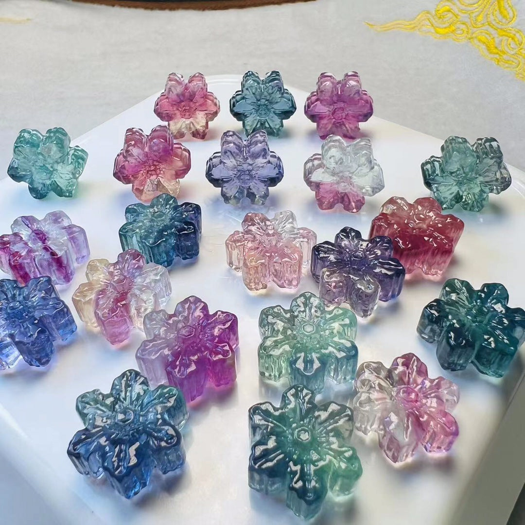 Mini Fluorite snowflake Carving crystal carving