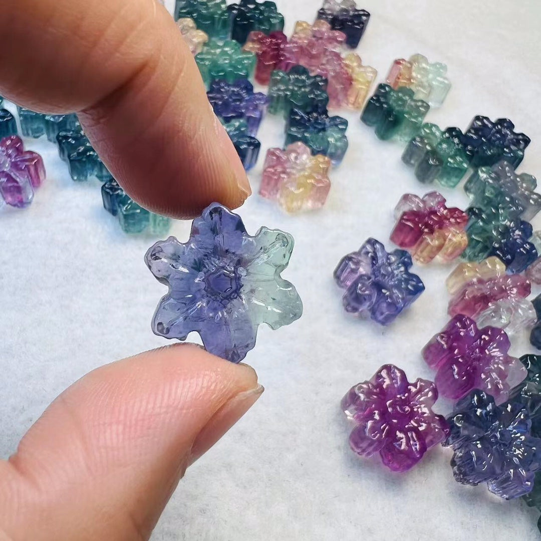 Mini Fluorite snowflake Carving crystal carving