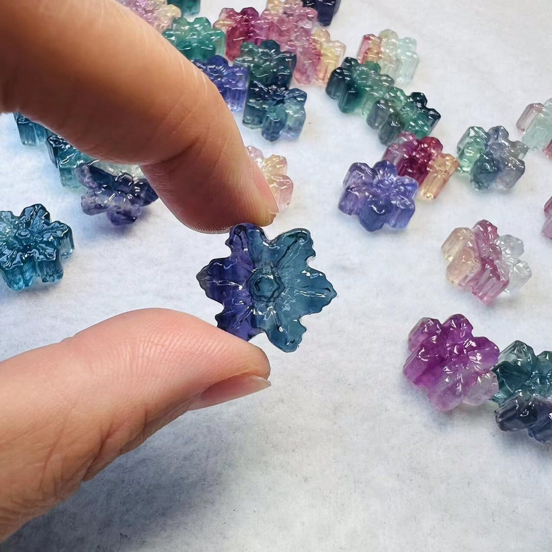 Mini Fluorite snowflake Carving crystal carving