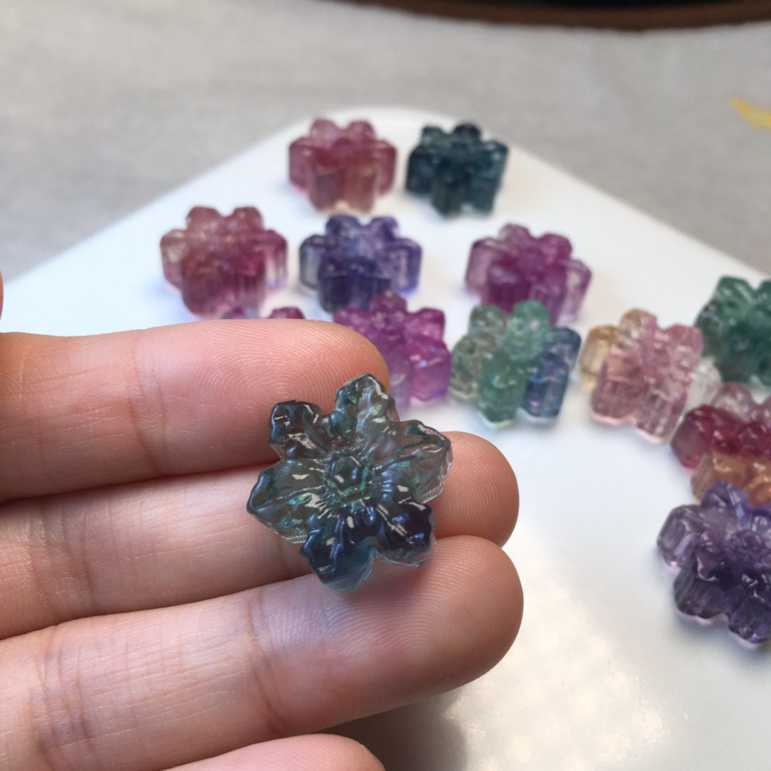 Mini Fluorite snowflake Carving crystal carving