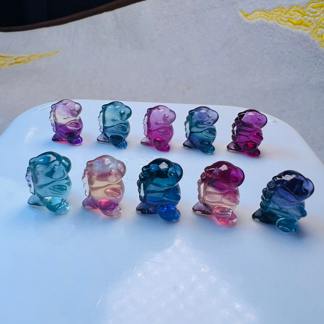 Mini Fluorite dinosaur Carving crystal carving