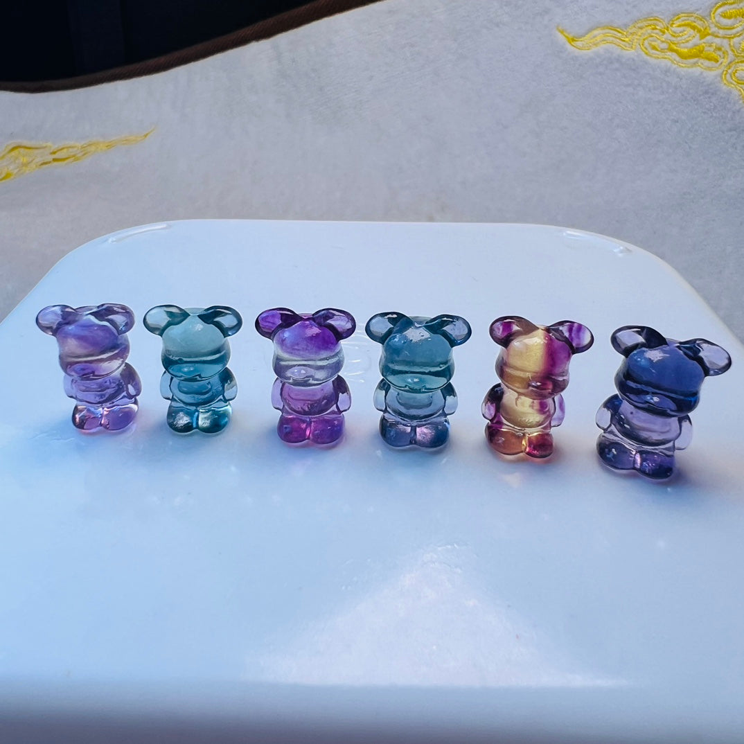 Mini Fluorite Bearbrick Carving crystal carving