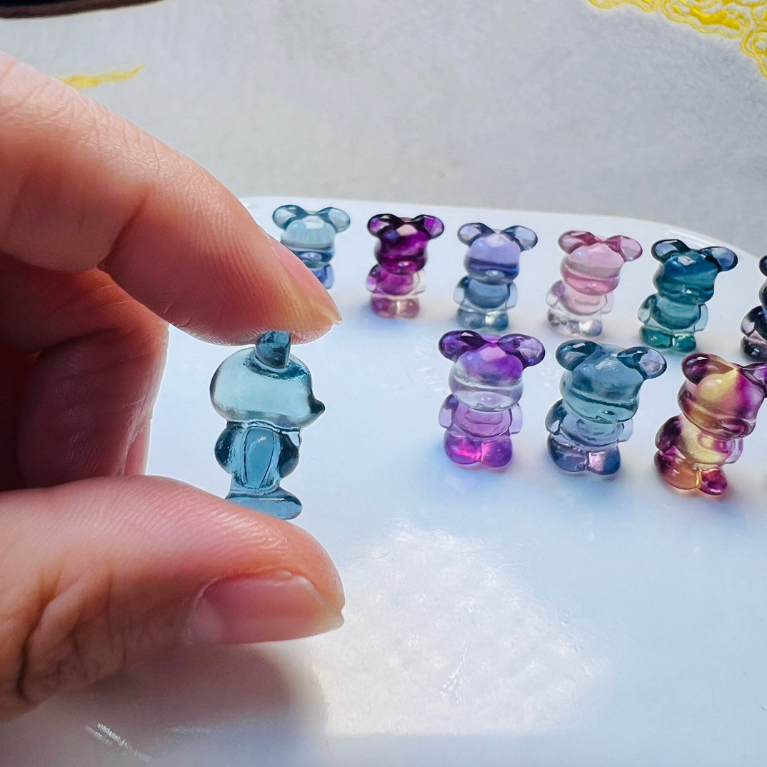 Mini Fluorite Bearbrick Carving crystal carving