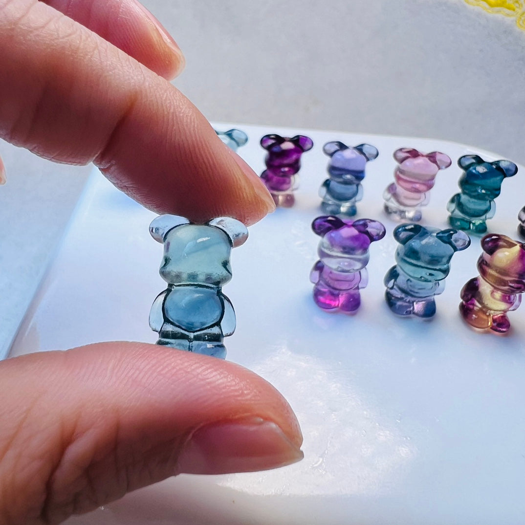 Mini Fluorite Bearbrick Carving crystal carving