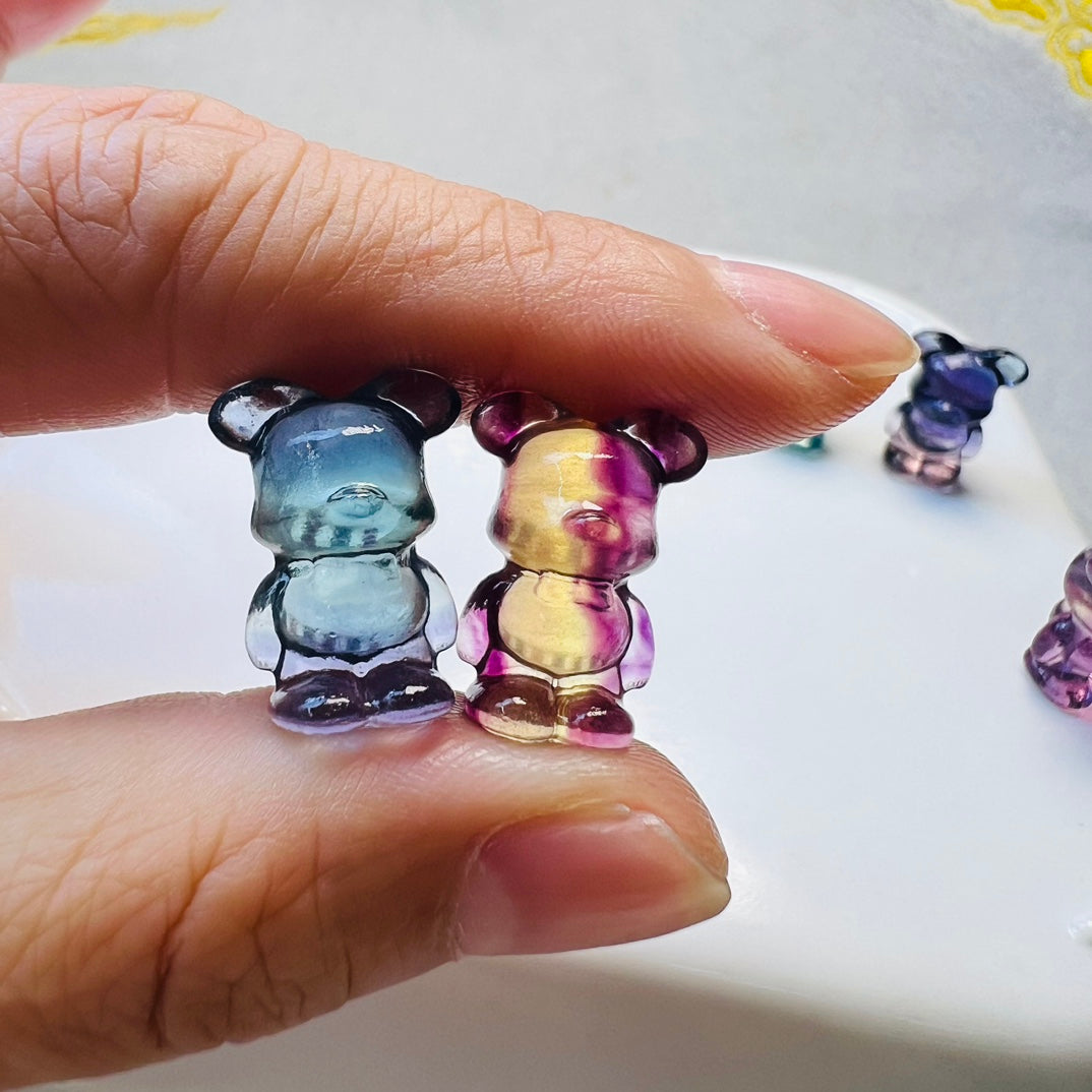 Mini Fluorite Bearbrick Carving crystal carving