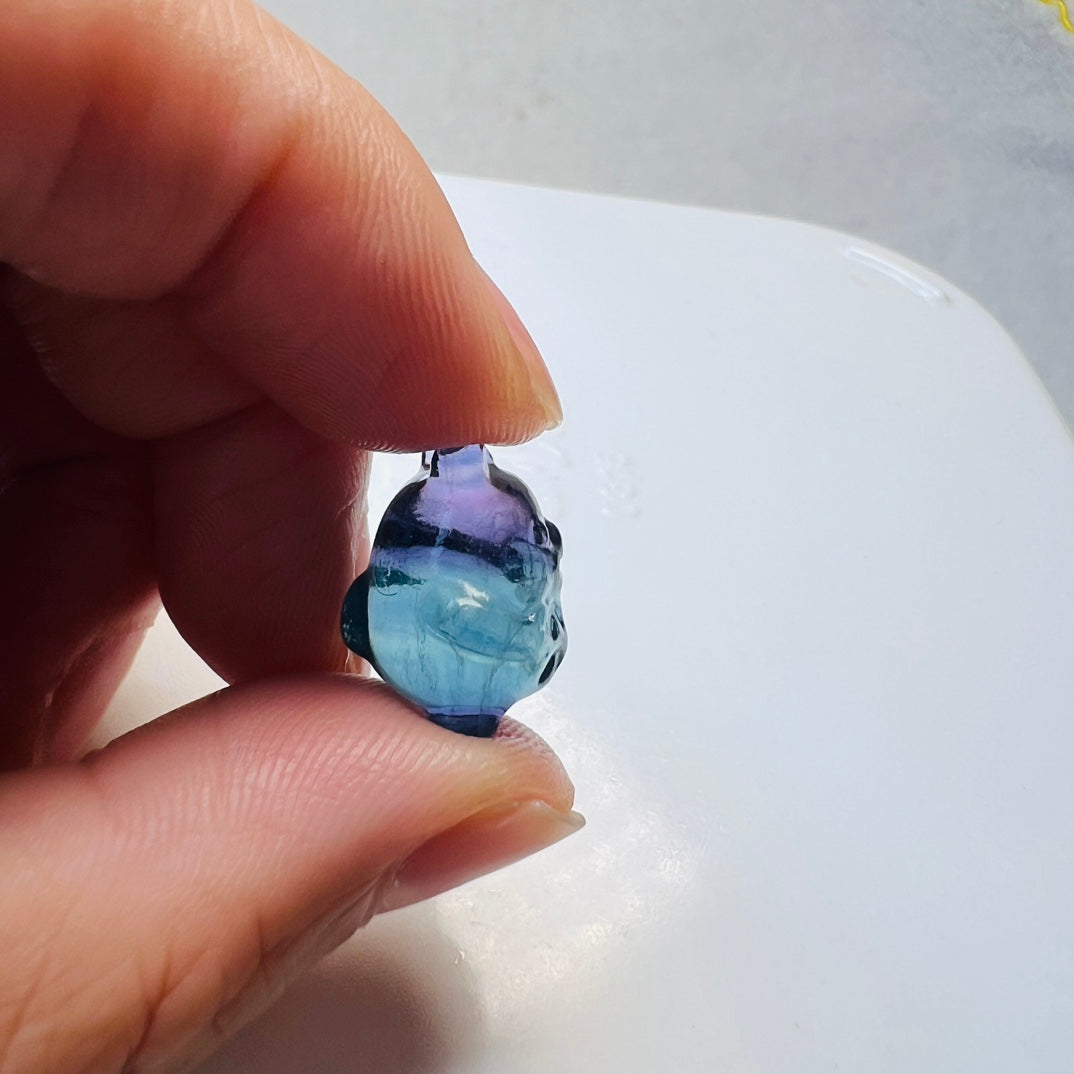 Mini Fluorite Totoro Carving crystal carving