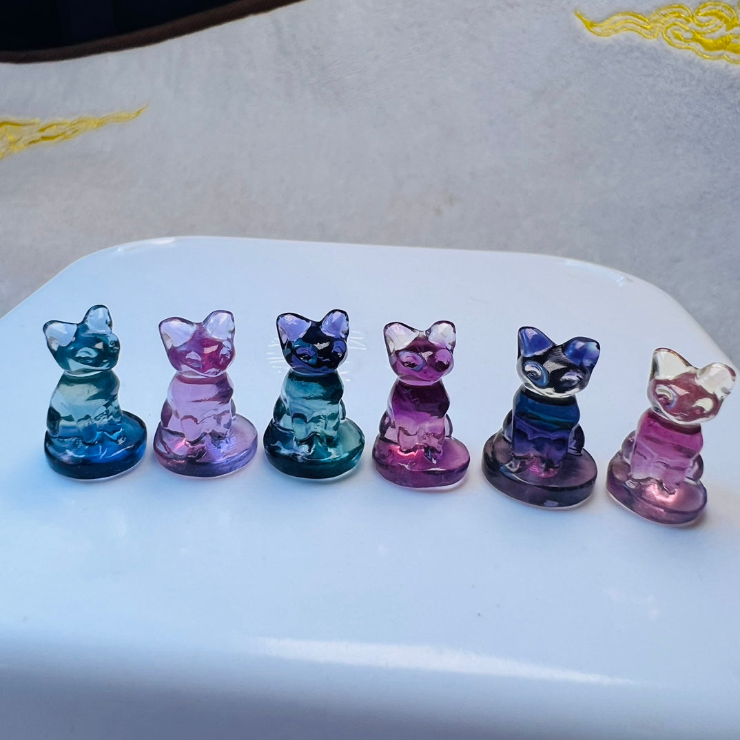 Mini Fluorite Bastet Carving crystal carving