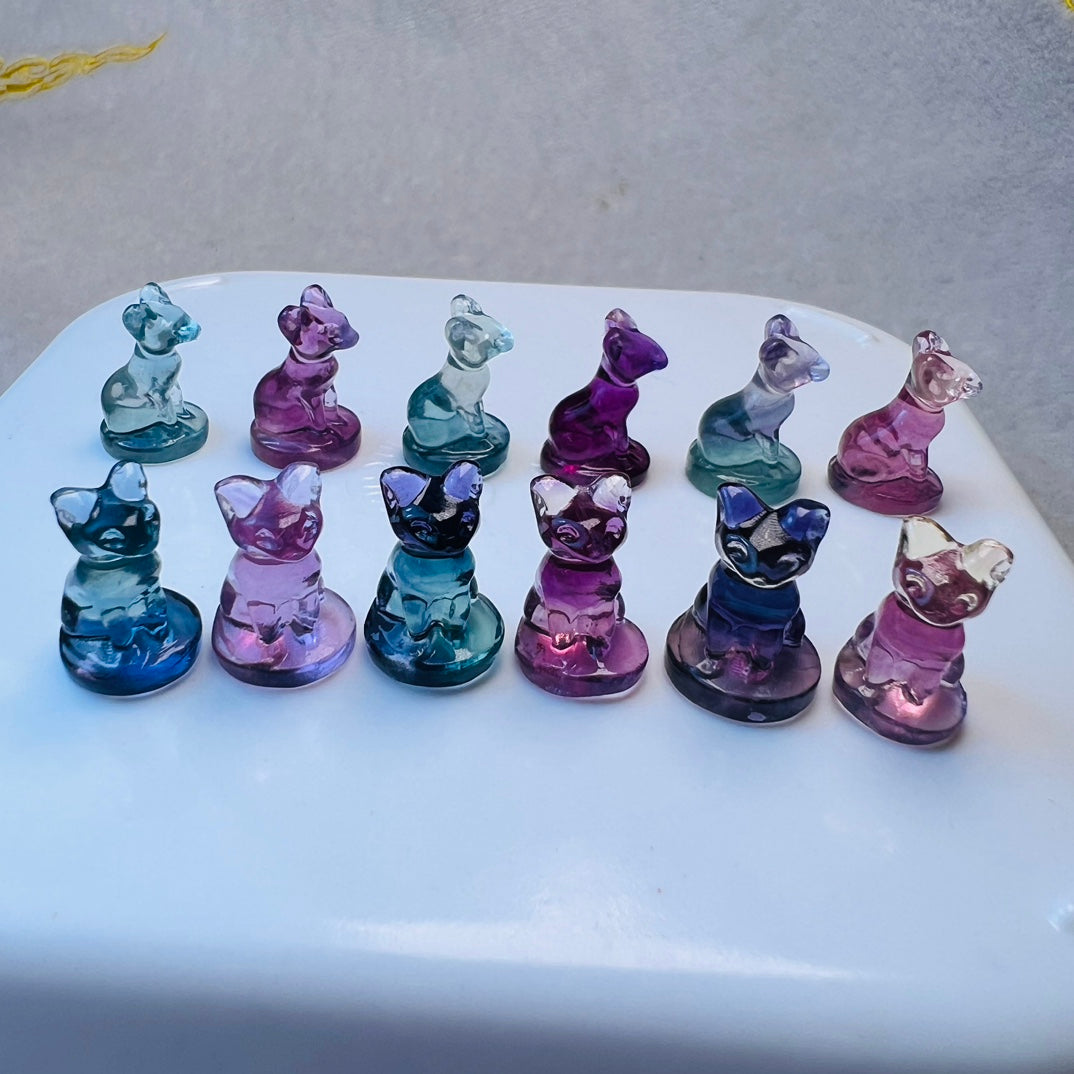 Mini Fluorite Bastet Carving crystal carving