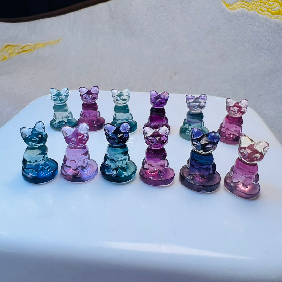 Mini Fluorite Bastet Carving crystal carving