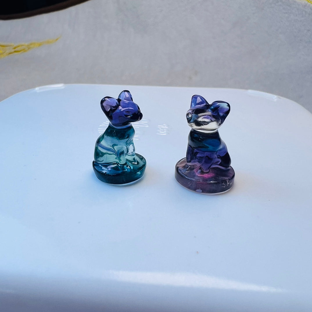 Mini Fluorite Bastet Carving crystal carving