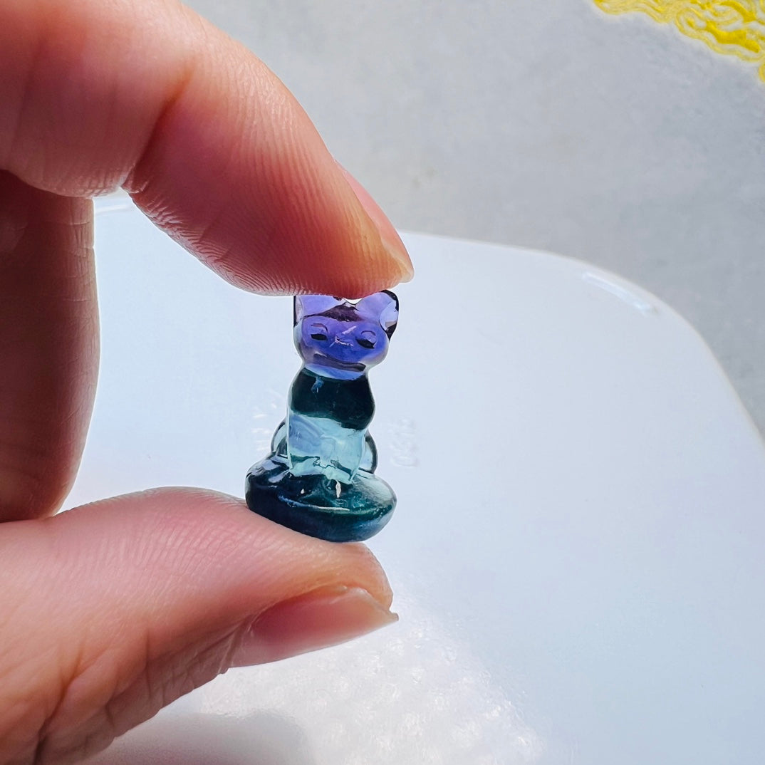 Mini Fluorite Bastet Carving crystal carving