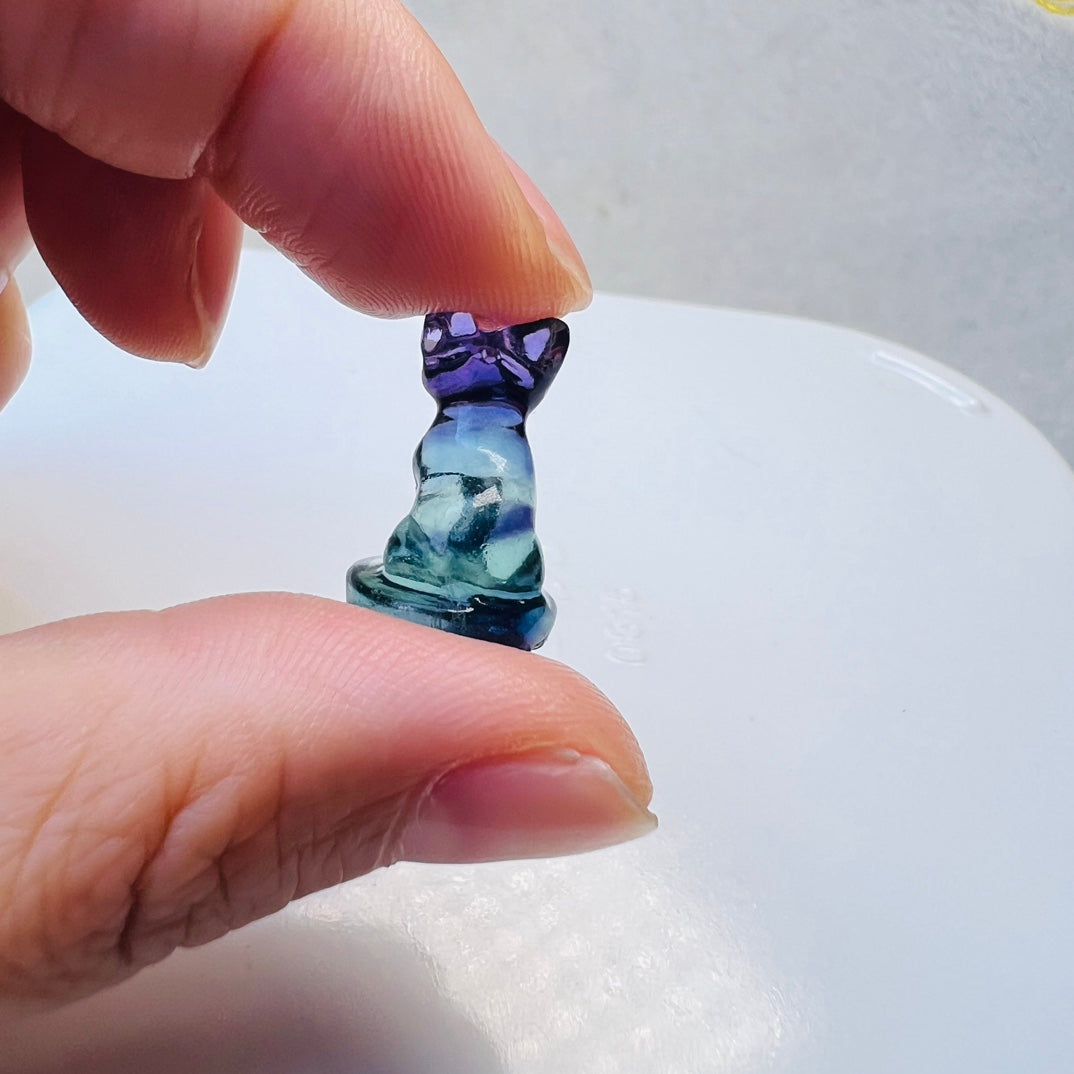 Mini Fluorite Bastet Carving crystal carving