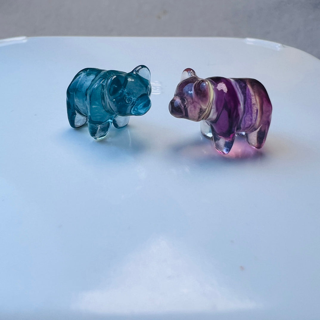 Mini Fluorite polar bear Carving crystal carving