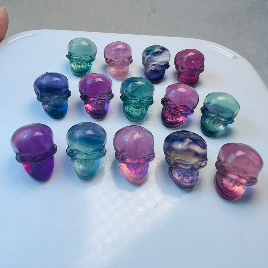 Mini Fluorite skull Carving crystal carving