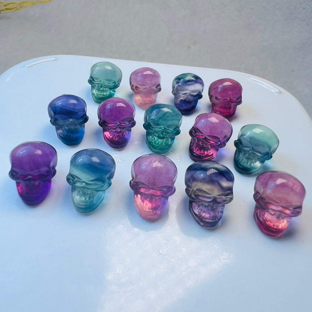 Mini Fluorite skull Carving crystal carving