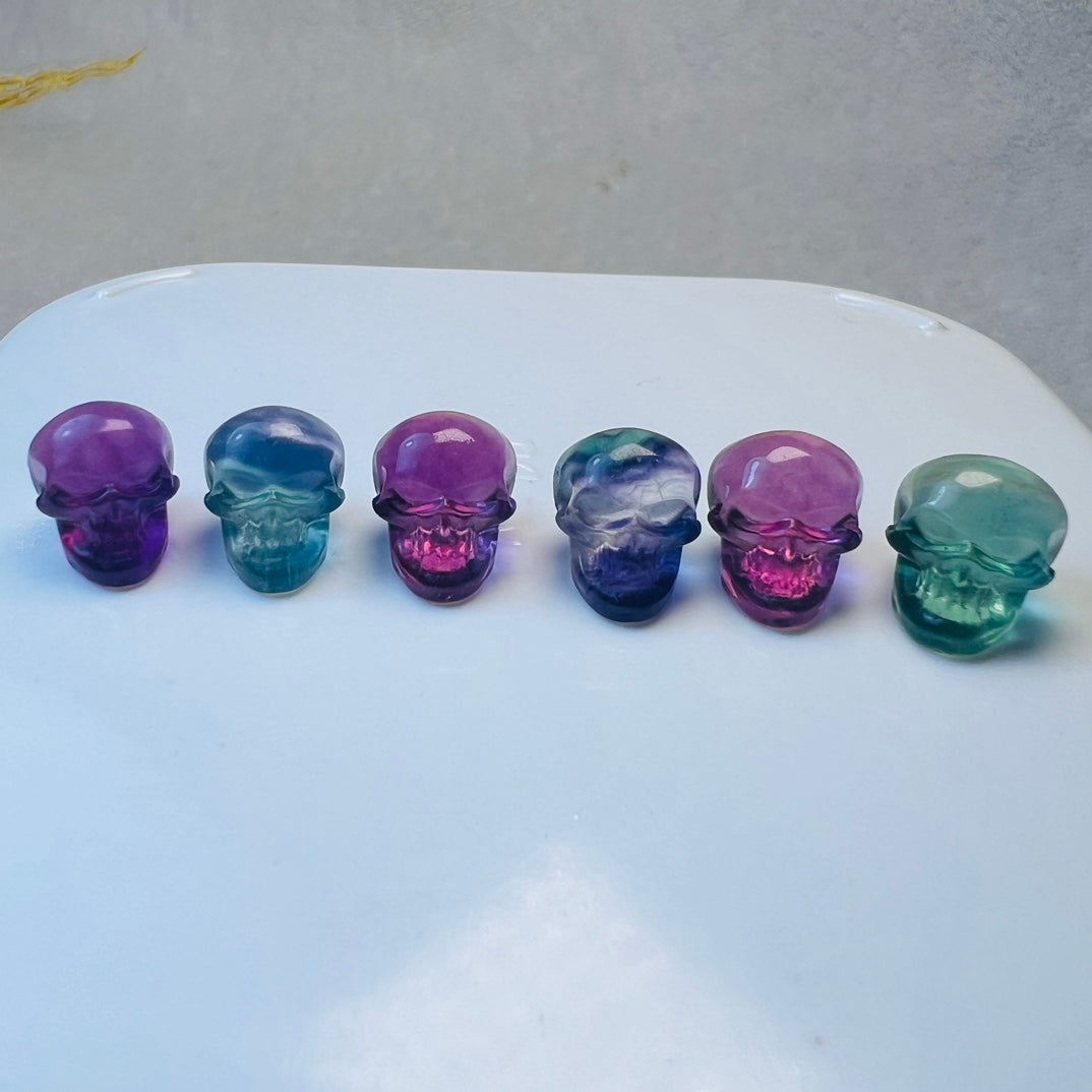 Mini Fluorite skull Carving crystal carving