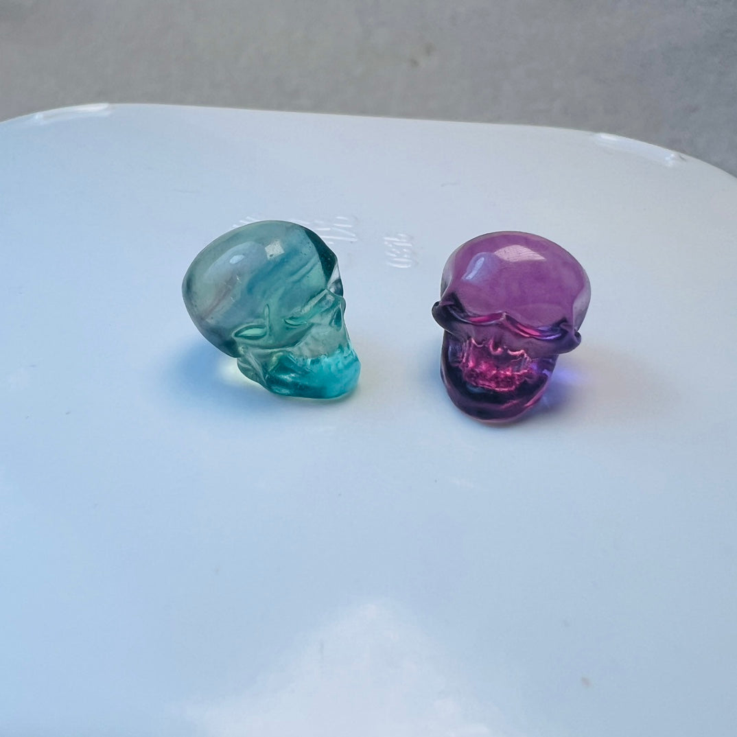 Mini Fluorite skull Carving crystal carving