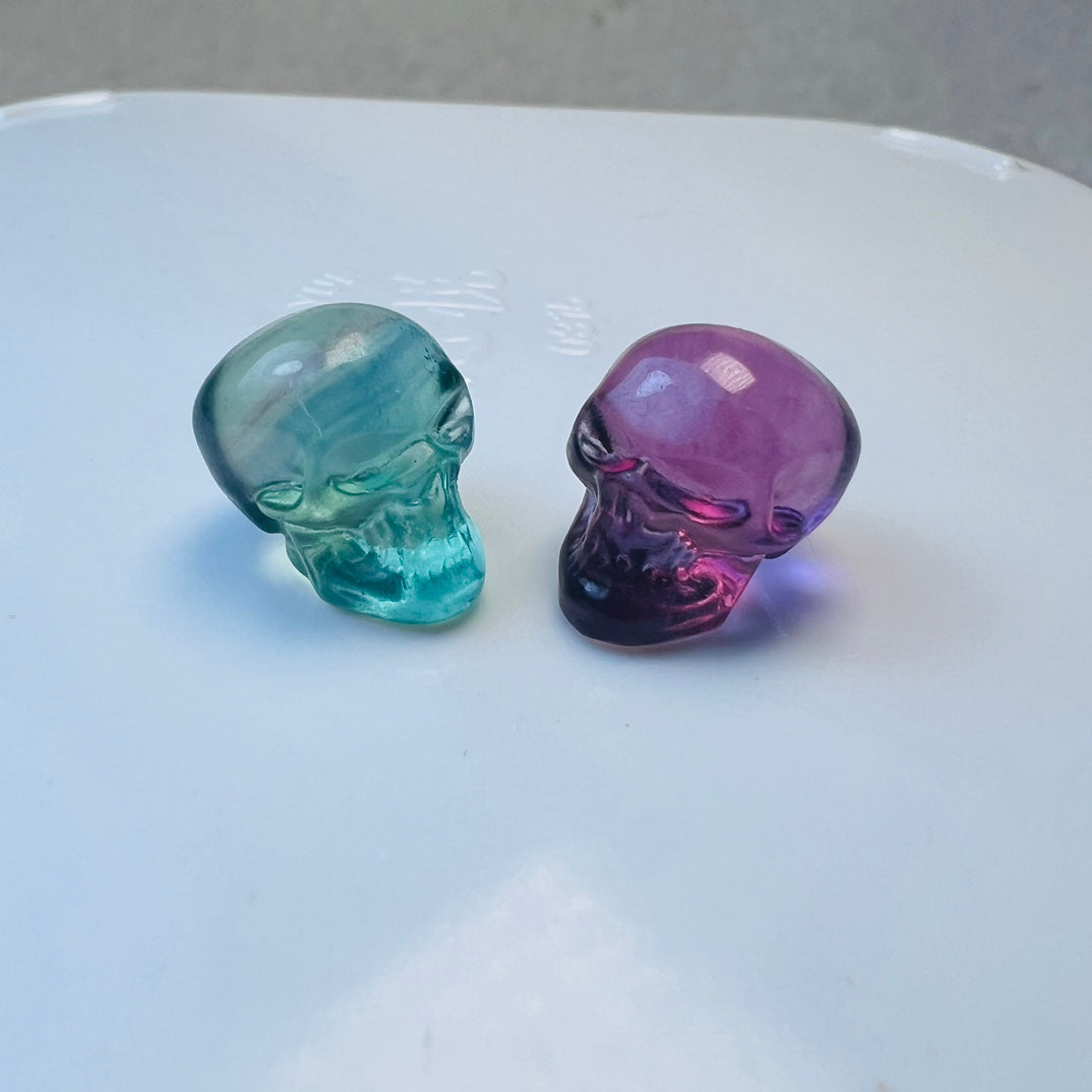 Mini Fluorite skull Carving crystal carving