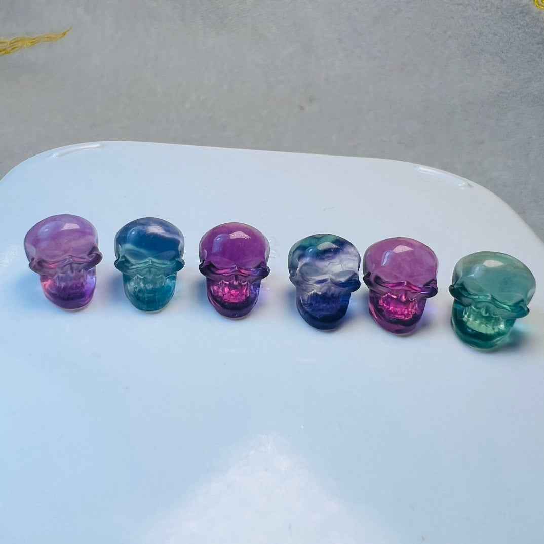 Mini Fluorite skull Carving crystal carving