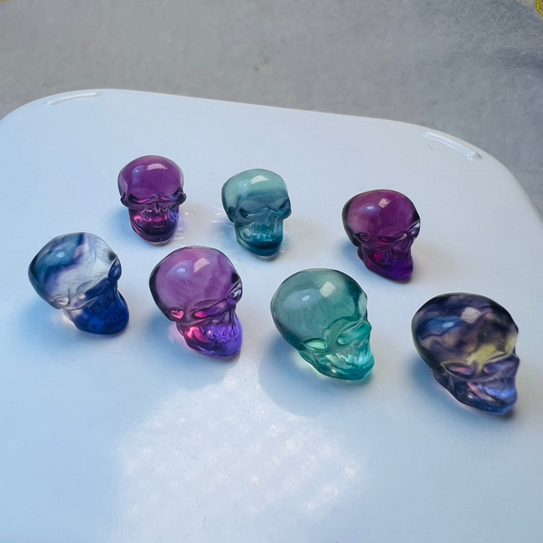 Mini Fluorite skull Carving crystal carving